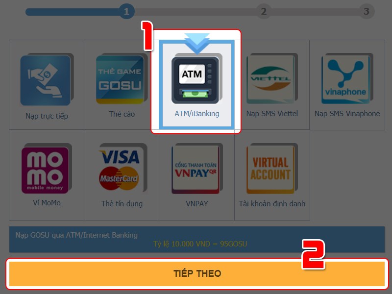 Nạp bằng thẻ ATM