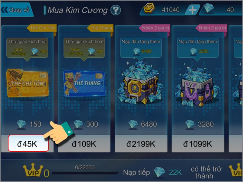 Chọn g&oacute;i nạp