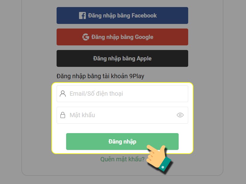 Đăng nhập t&agrave;i khoản game của bạn