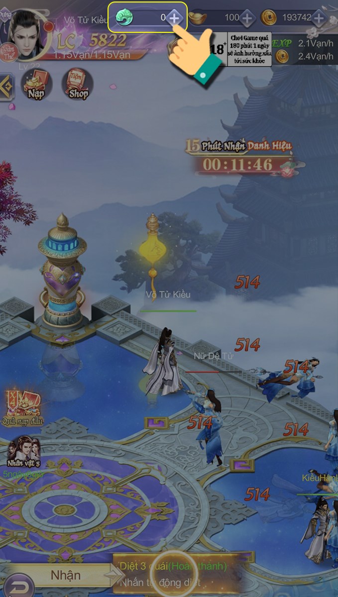 Nhấn v&agrave;o dấu +