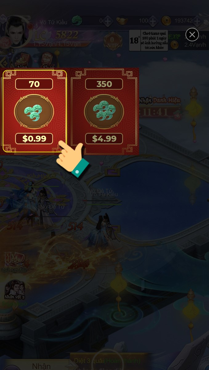 Chọn g&oacute;i nạp