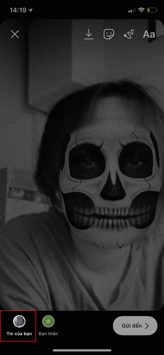 Chọn đăng l&ecirc;n Tin của bạn để đăng l&ecirc;n story Instagram v&agrave; chia sẻ với bạn b&egrave;