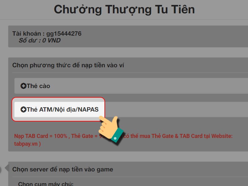Chọn phương thức thanh toán Chọn phương thức thanh toán