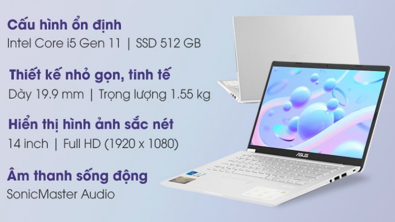 Asus VivoBook X415EA i5 1135G7 (EB637T) cùng cấu hình ổn định của mình Asus VivoBook X415EA i5 1135G7 (EB637T) cùng cấu hình ổn định của mình