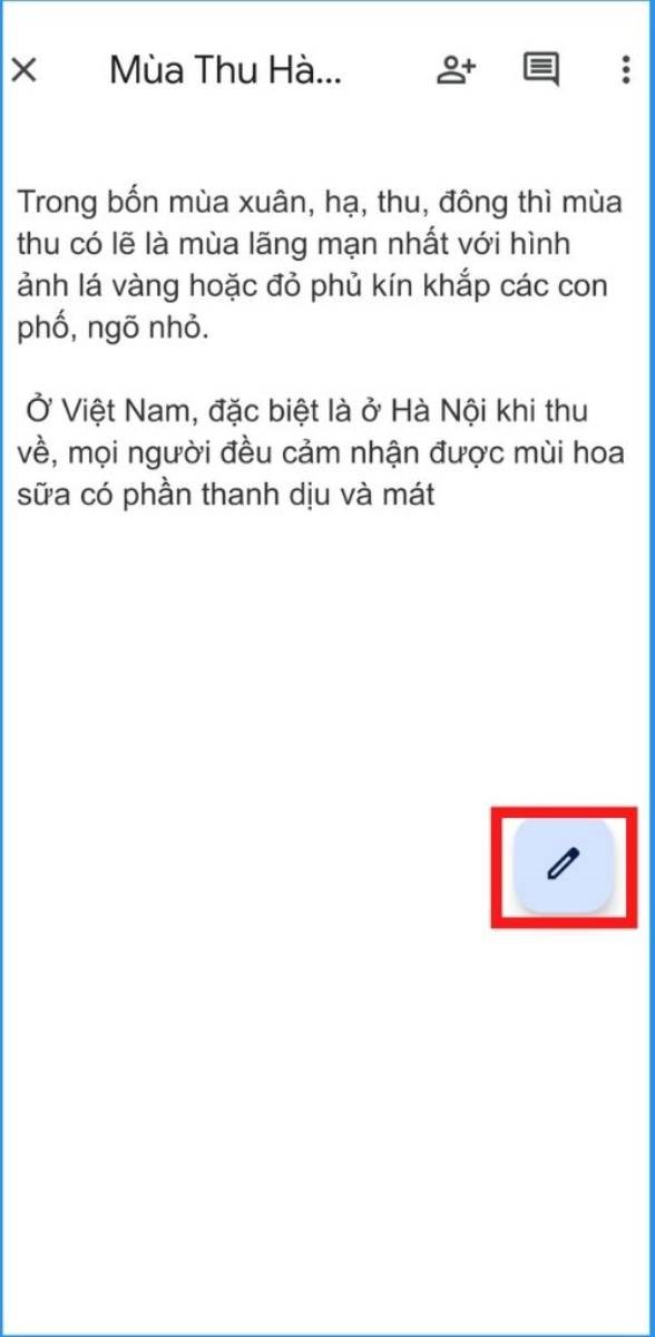 Mở Google Docs, chọn v&agrave;o biểu tượng chiếc b&uacute;t để bắt đầu ch&egrave;n ảnh.