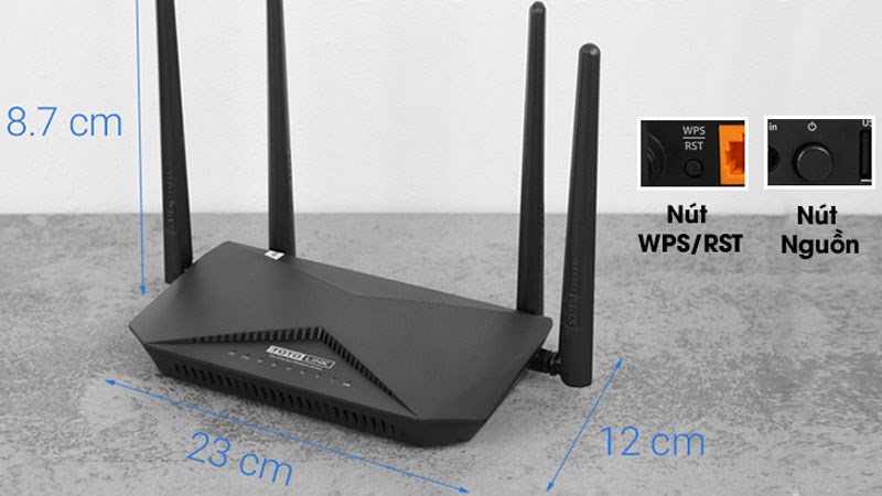 Router Wifi Chuẩn AC1200 Totolink A3002RU V2 Gigabit