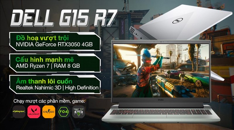  Dell Gaming G15 5515 R7 5800H  với cấu h&igrave;nh ấn tượng