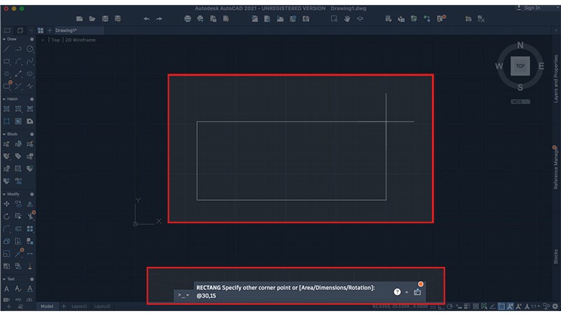 Cách vẽ hình chữ nhật trong CAD cực đơn giản, chi tiết từng bước