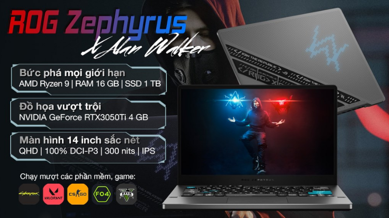 Sự vượt trội hoàn hảo đến từ Asus ROG Zephyrus Gaming G14 Alan Walker 