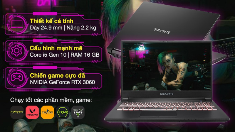 Cấu hình của Gigabyte Gaming G5 i5 10500H (KC-5S11130SB)