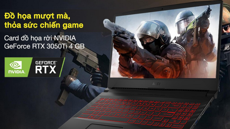 Thoả sức chiến game với sự hỗ trợ tối đa của card đồ hoạ RTX 3050Ti