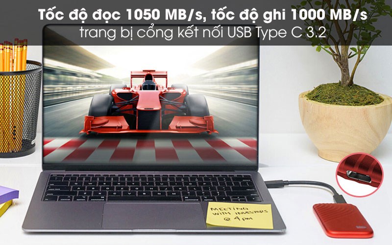 Dung lượng lưu trữ 500 GB với tốc độ đọc 1050 MB/s