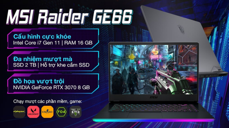 MSI Gaming GE66 Raider 11UG i7 - tàu bay chiến game