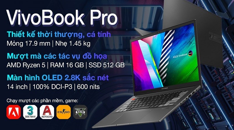 Laptop Asus VivoBook Pro 14x OLED M7400QC R5