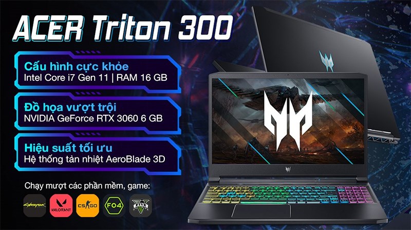 Laptop Acer Predator Triton 300 PT315 53 75LQ i7 Laptop Acer Predator Triton 300 PT315 53 75LQ i7