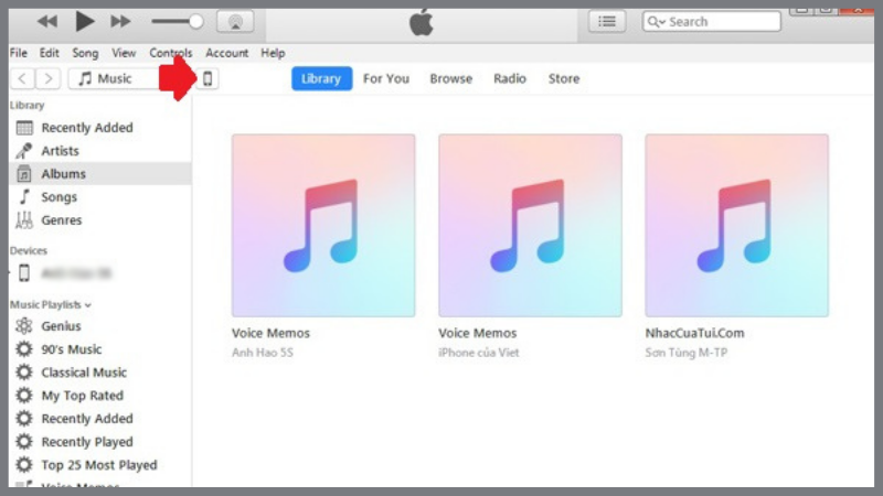 Kết nối điện thoại với iTunes