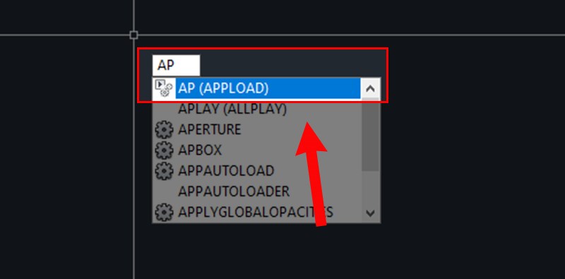 Nhập lệnh AP (Appload) và nhấn phím Space