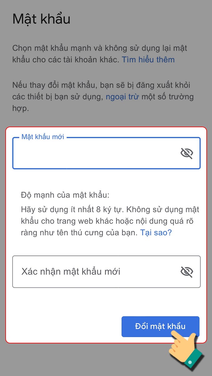 Nhập mật khẩu mới