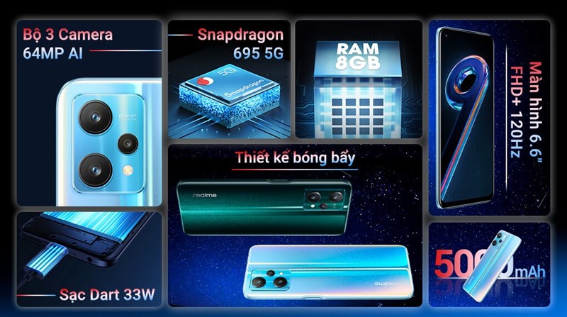 Realme 9 Pro 5G với con chip Snapdragon 695 5G mang đến hiệu năng mạnh mẽ