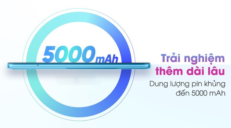 Realme C21Y cho pin khủng l&ecirc;n đến 5000 mAh