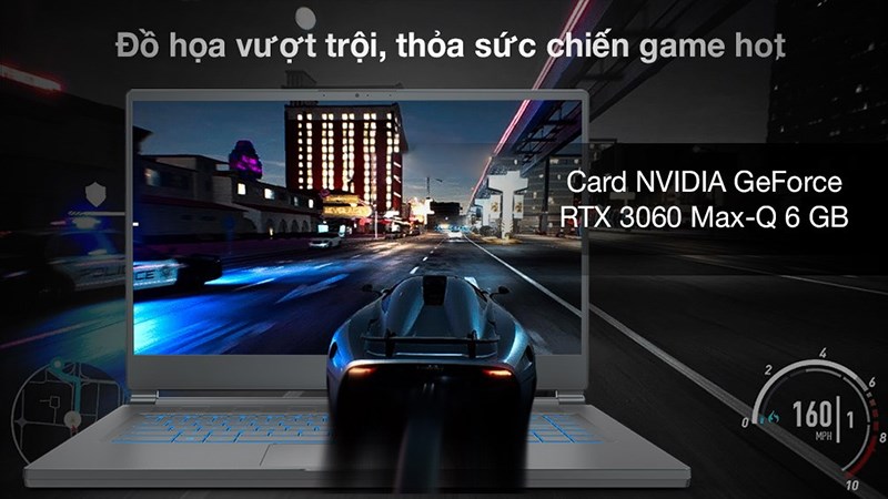Card đồ họa rời NVIDIA GeForce RTX 3060 Max-Q 6 GB cho đồ họa vượt trội