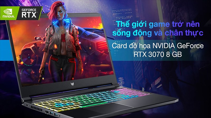 Card NVIDIA GeForce RTX 3070 8 GB đẩy mạnh khả năng đồ họa
