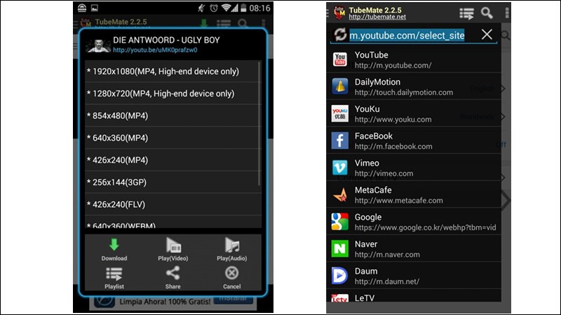 Tubemate Video Downloader: App tải video cho điện thoại Android
