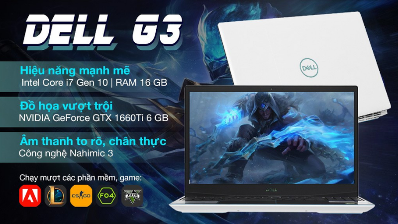 Dell Gaming G3 15 i7 10750H th&aacute;ch thức chiến game
