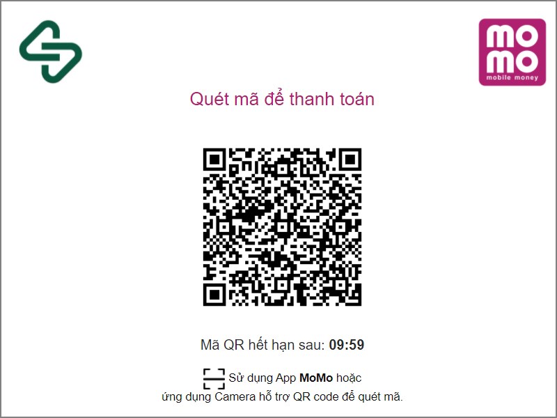 Mở ứng dụng Momo và quét mã QR