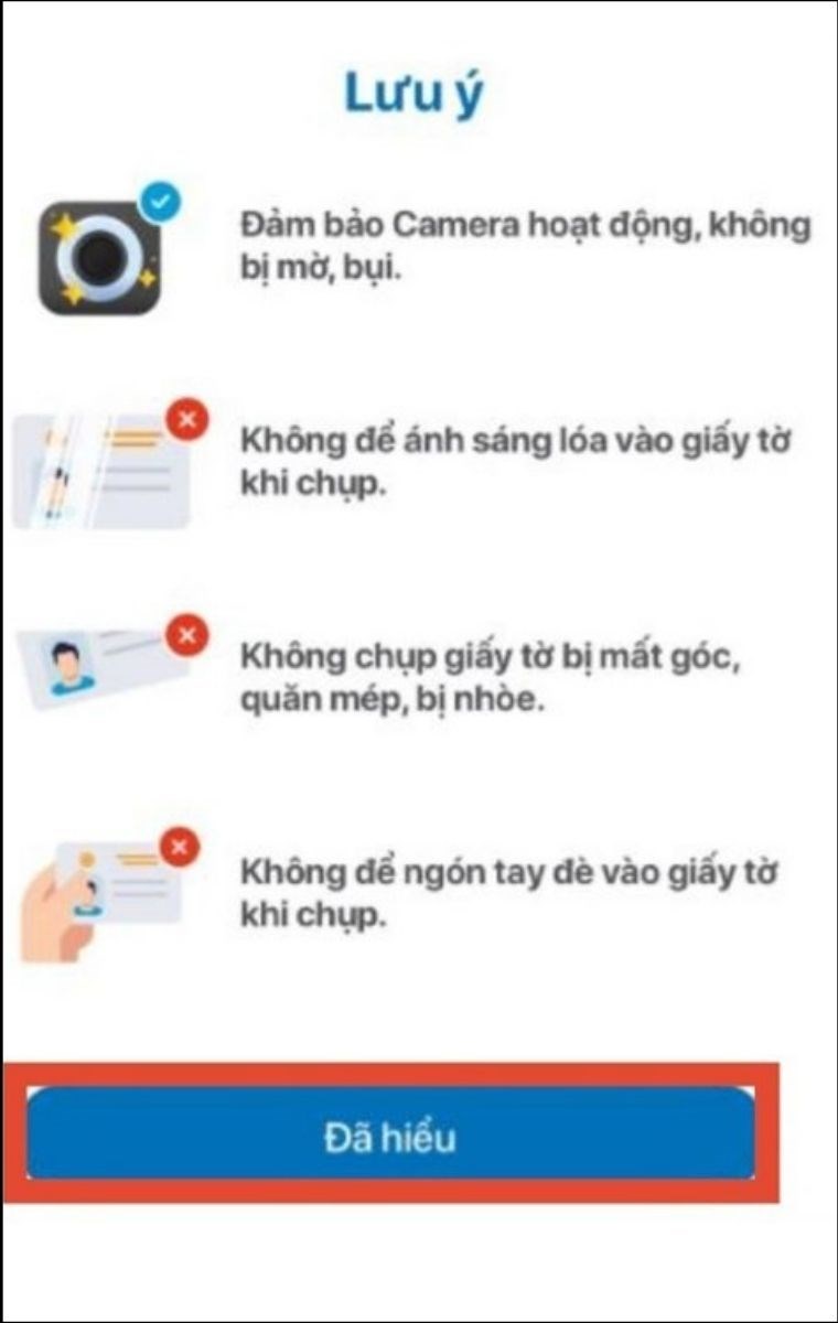 Nhấn Đã hiểu