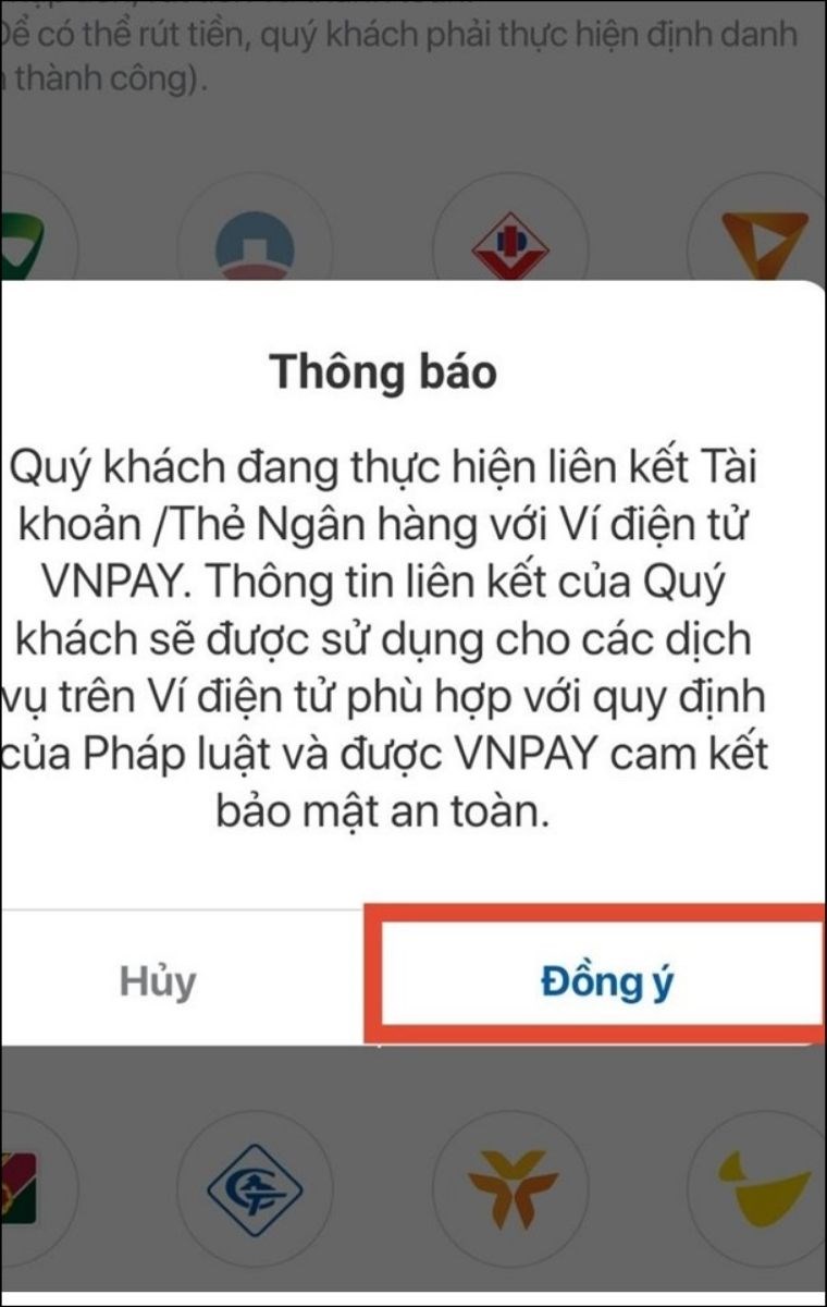 Nhấn vào Đồng ý