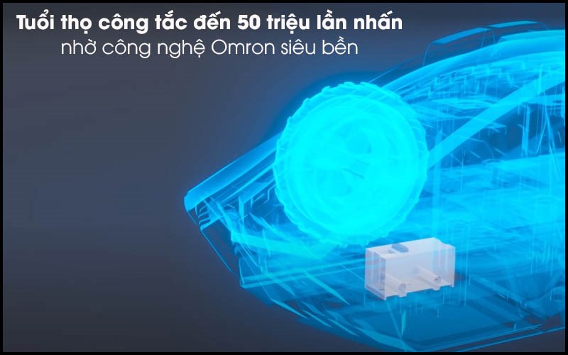 Thiết bị sử dụng n&uacute;t chuột đến từ Omron, cho độ bền l&ecirc;n đến 50 triệu lượt nhấn