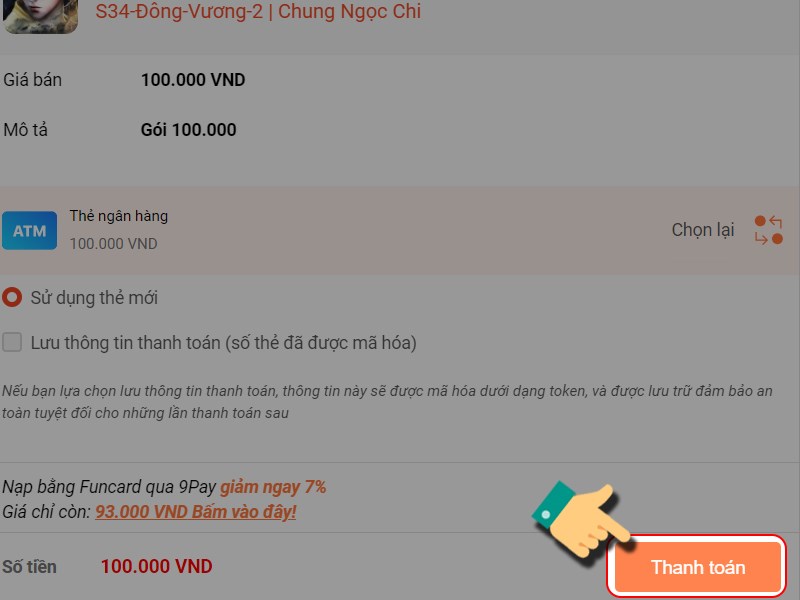 Nhấn Thanh to&aacute;n