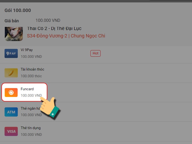 Thanh to&aacute;n bằng thẻ Funcard