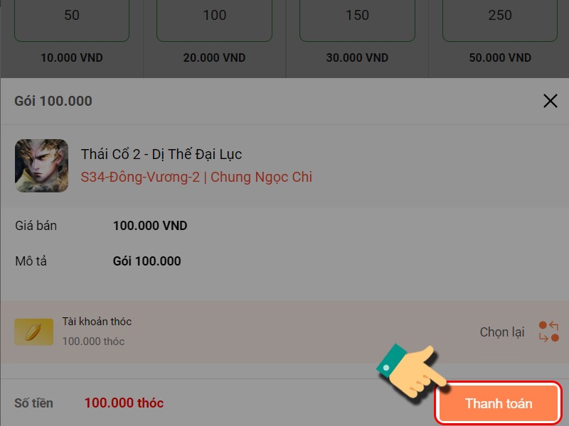 Nhấn Thanh to&aacute;n