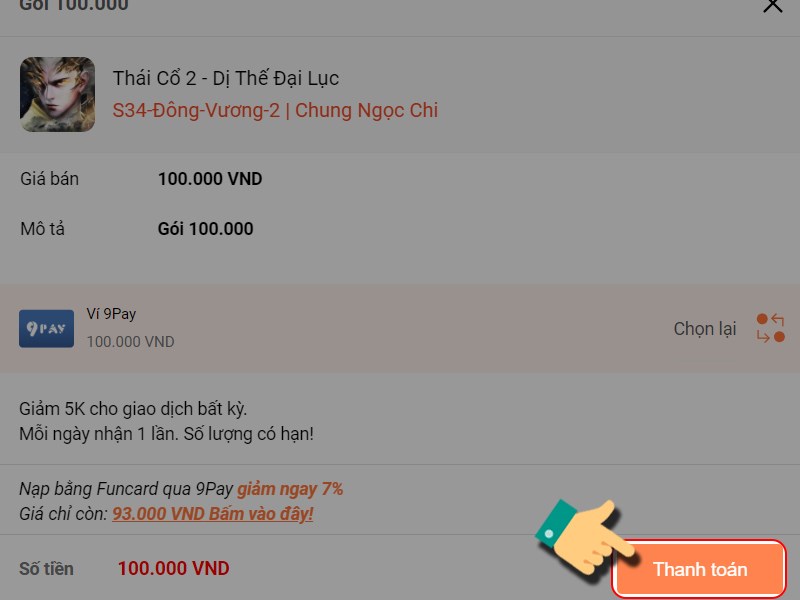 Nhấn Thanh to&aacute;n