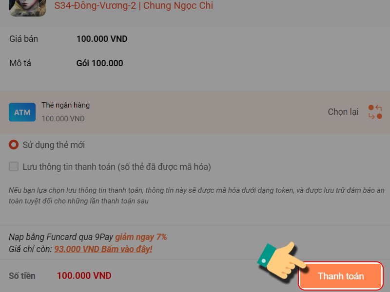 Nhấn Thanh to&aacute;n