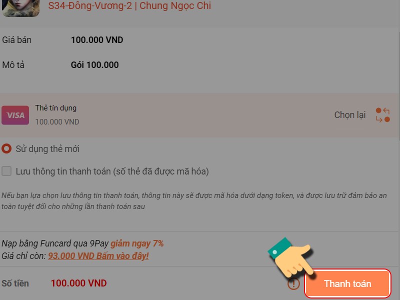 Nhấn Thanh to&aacute;n