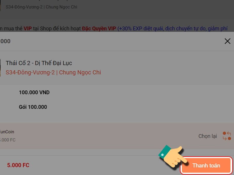 Nhấn Thanh to&aacute;n