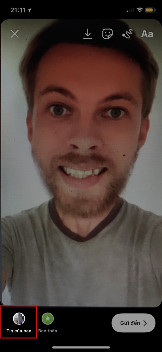 Chọn đăng l&ecirc;n Tin của bạn để đăng l&ecirc;n story Instagram v&agrave; chia sẻ với bạn b&egrave;