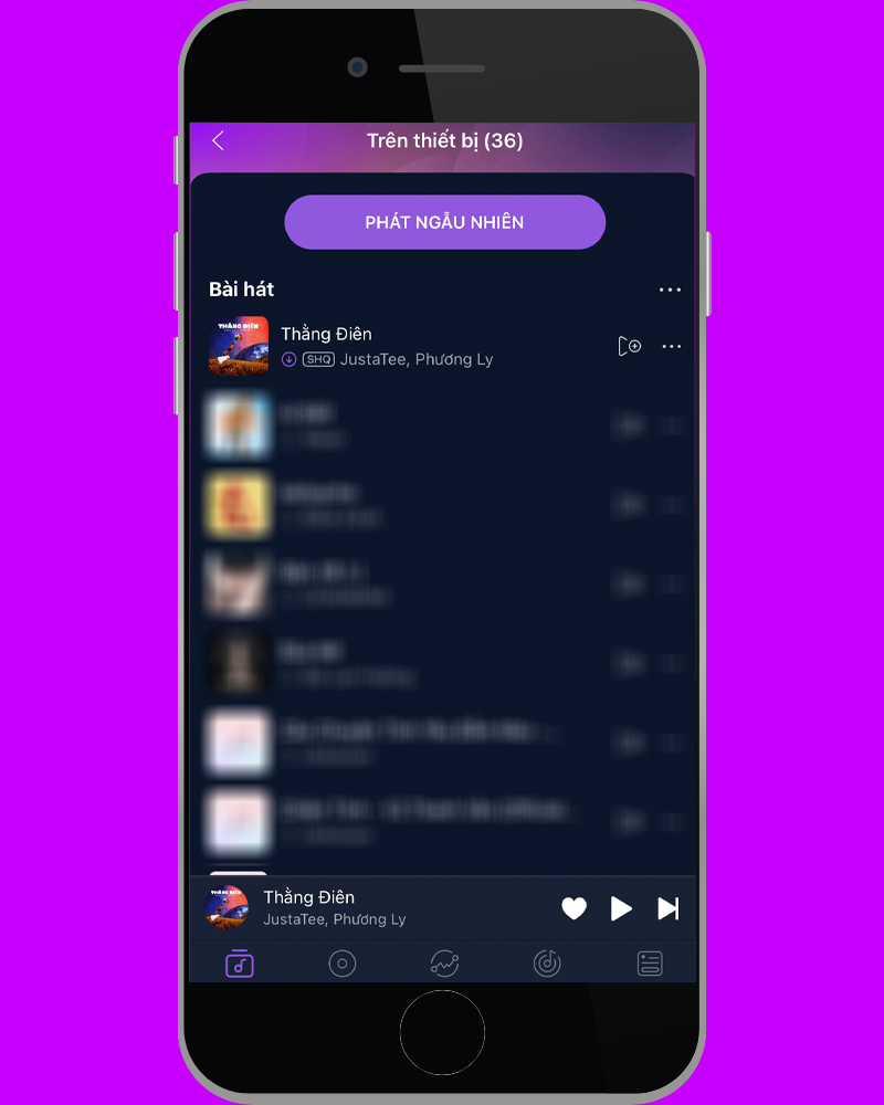 V&agrave;o Nhạc c&aacute; nh&acirc;n để nghe b&agrave;i h&aacute;t vừa tải về