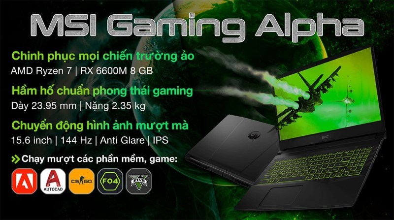 Laptop MSI Gaming Alpha 15 B5EEK R7