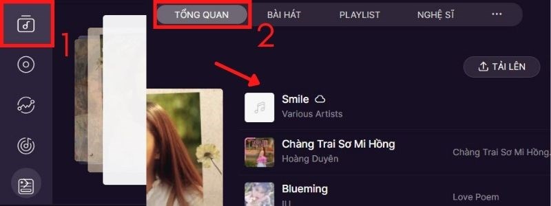 Chọn mục Cá nhân ở góc trái màn hình để xác nhận. Chọn mục Tổng quan.