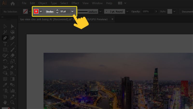 Chọn m&agrave;u v&agrave; điều chỉnh độ d&agrave;y viền