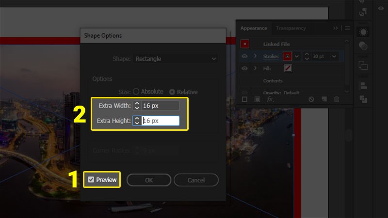 Chỉnh chiều d&agrave;i v&agrave; chiều rộng