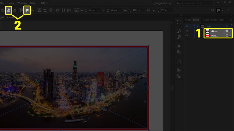 Căn chỉnh vị tr&iacute; của 2 đối tượng