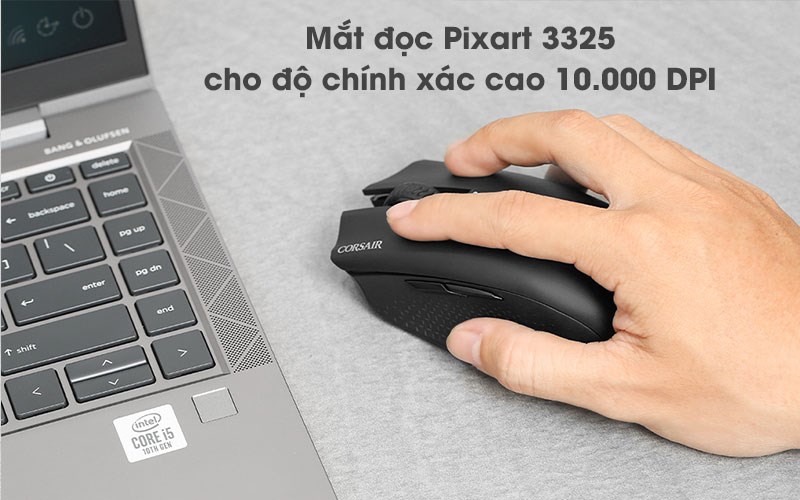 Độ ph&acirc;n giải 10.000 DPI nhờ trang bị mắt đọc Pixart 3325