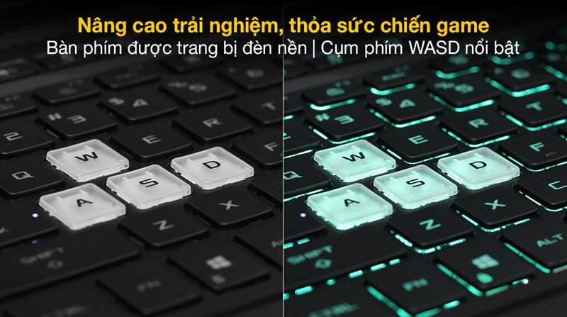 B&agrave;n ph&iacute;m được l&agrave;m nổi bật cụm WASD