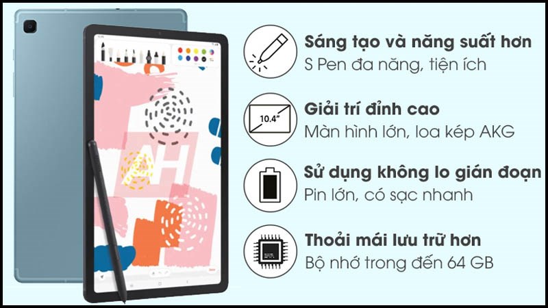 Samsung Galaxy Tab S6 Lite được l&agrave;m bằng kim loại nguy&ecirc;n khối cao cấp