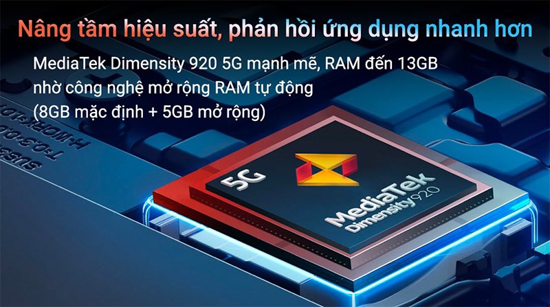 Chip MediaTek Dimensity 920 với hiệu năng mạnh mẽ